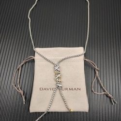 David Yurman silver chain color Helena Y necklace.