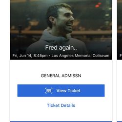 (4) Fred Again… @ The Coliseum  GA Section 124A 