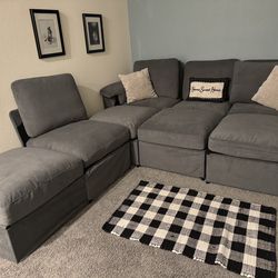 Grey sectional couch