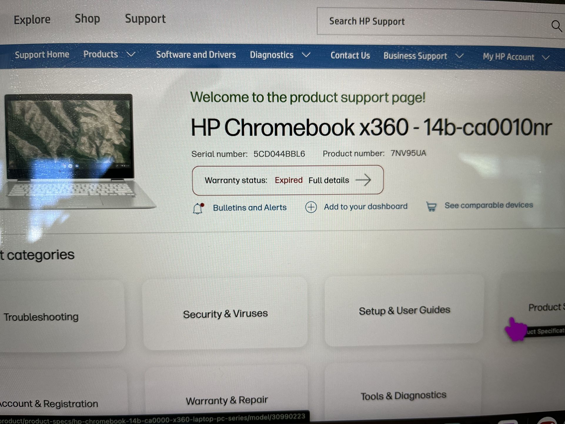 HP Chromebook X360 14” 4gb RAM