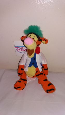 New Disney Mad Scientist Tigger 9" W/ tag Beanie Baby