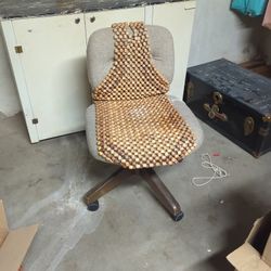 Vintage Secretary Chair With Bead Cover 