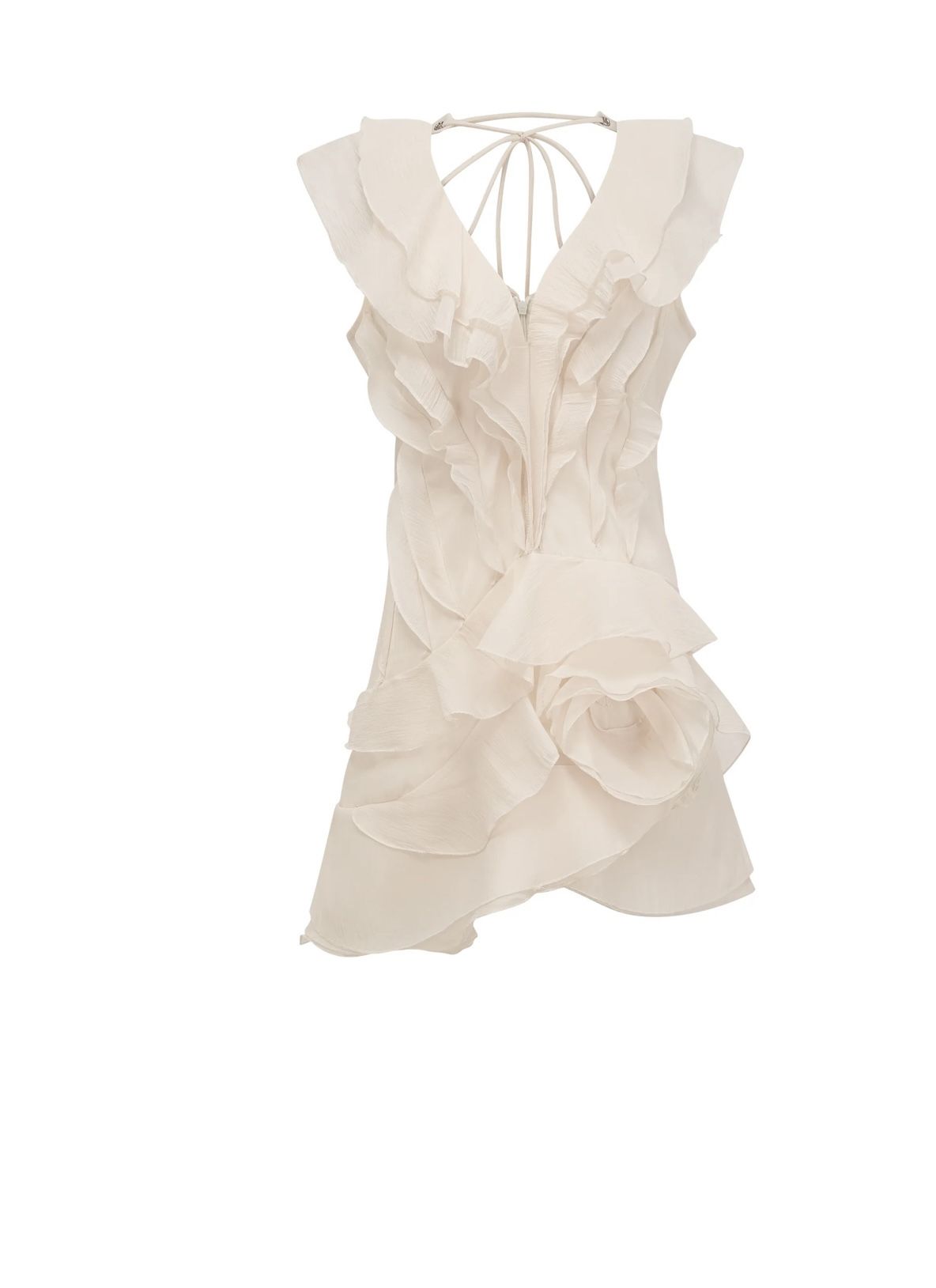 Hélène faux-flower layered ruffled mini dress