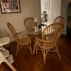Rattan Dining Table and Chairs