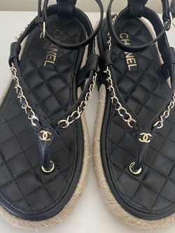Chanel Black Sandals 8.5