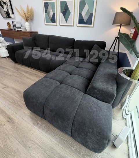 Black Sectional β«οΈ Sofa π β₯οΈ New Design Soft Cozy Couch