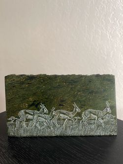Hand-Etched Antelope Herd Stone