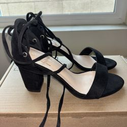 BLACK SKINNY WEDGE HEEL 
