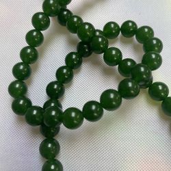 8mm + Natural Green Jade Round Loose Beads Necklace/bracelet 
