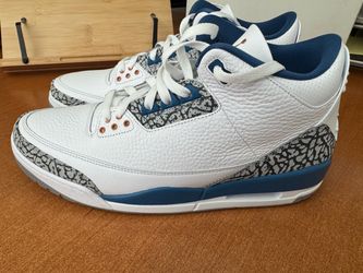 Air Jordan 3 Retro Wizards White Blue Sneakers