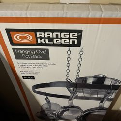 Hanging Oval Pot Rack Black (Never Opened)