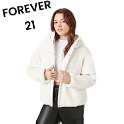NWT!!! Hooded Faux Shearling Bomber Jacket