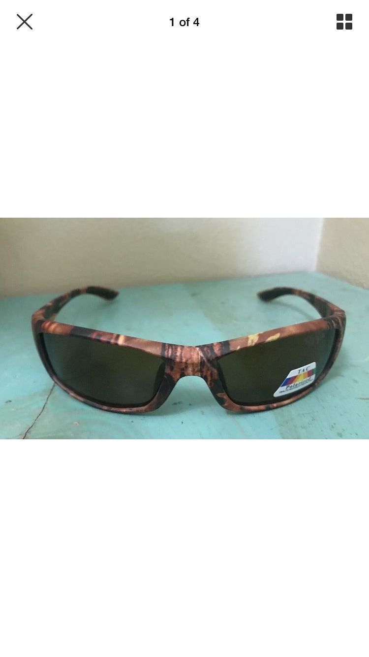 NEW Polarized Brown Camo Hunting Fishing Outdoor Bike Sport Wrap Sunglasses