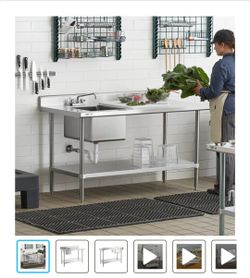 stainless steel table sink with faucet