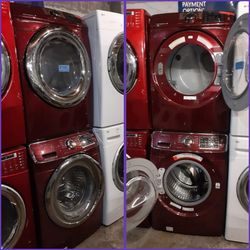 Samsung front load washer and dryer set working perfectly with 4 months warranty