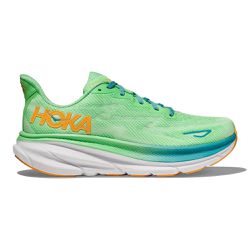 HOKA One One Zest Lime Glow Green Mens Clifton 9 Workout Running Sneaker Shoes