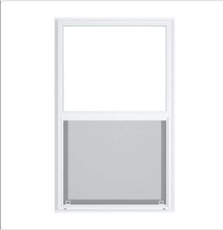 35.5 in. x 59.5 in. Classic Series White Vinyl Insulated Single Hung Window with HP Glass, Screen Included