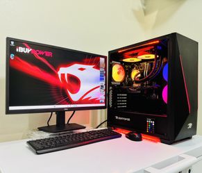 NEW IBUYPOWER Gaming PC 8 Core I7 CPU @3,6GHz. NVIDIA GTX 1050 TI 4G 120G M2 SSD/1T HDD .16G DDR4. WIFI/Bluetooth USB3.2. 450W PSU. 24” Monit. Win11
