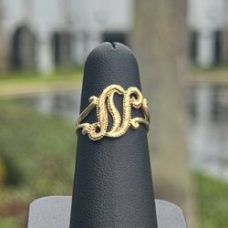 10k solid yellow gold letter N size 6.5