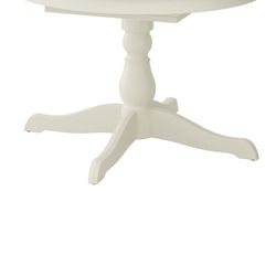 White IKEA INGATORP Extendable Round‑to‑Oval Dining Table – Good Condition