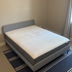 QUEEN MATTRESS + BED FRAME - Gently Used