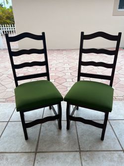Dining Chairs with Green Upholstery
