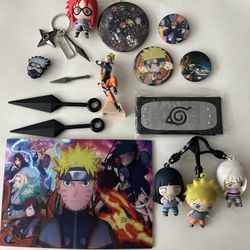 Naruto Anime Huge Lot Trading Cards Rare Holos Action Figures Stickers Keychains Hats & More  