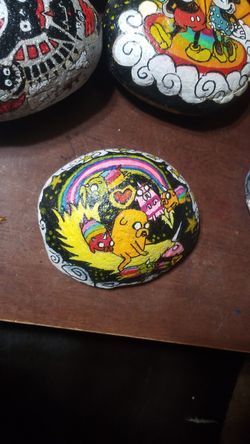 Adventure Time Jake and Lady Rock painting 7" x 5" $15