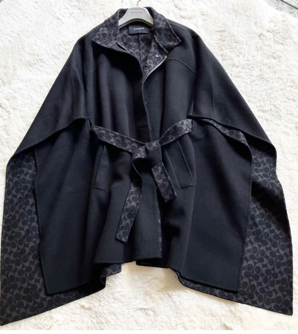 Coach Double Face Wool Cape New