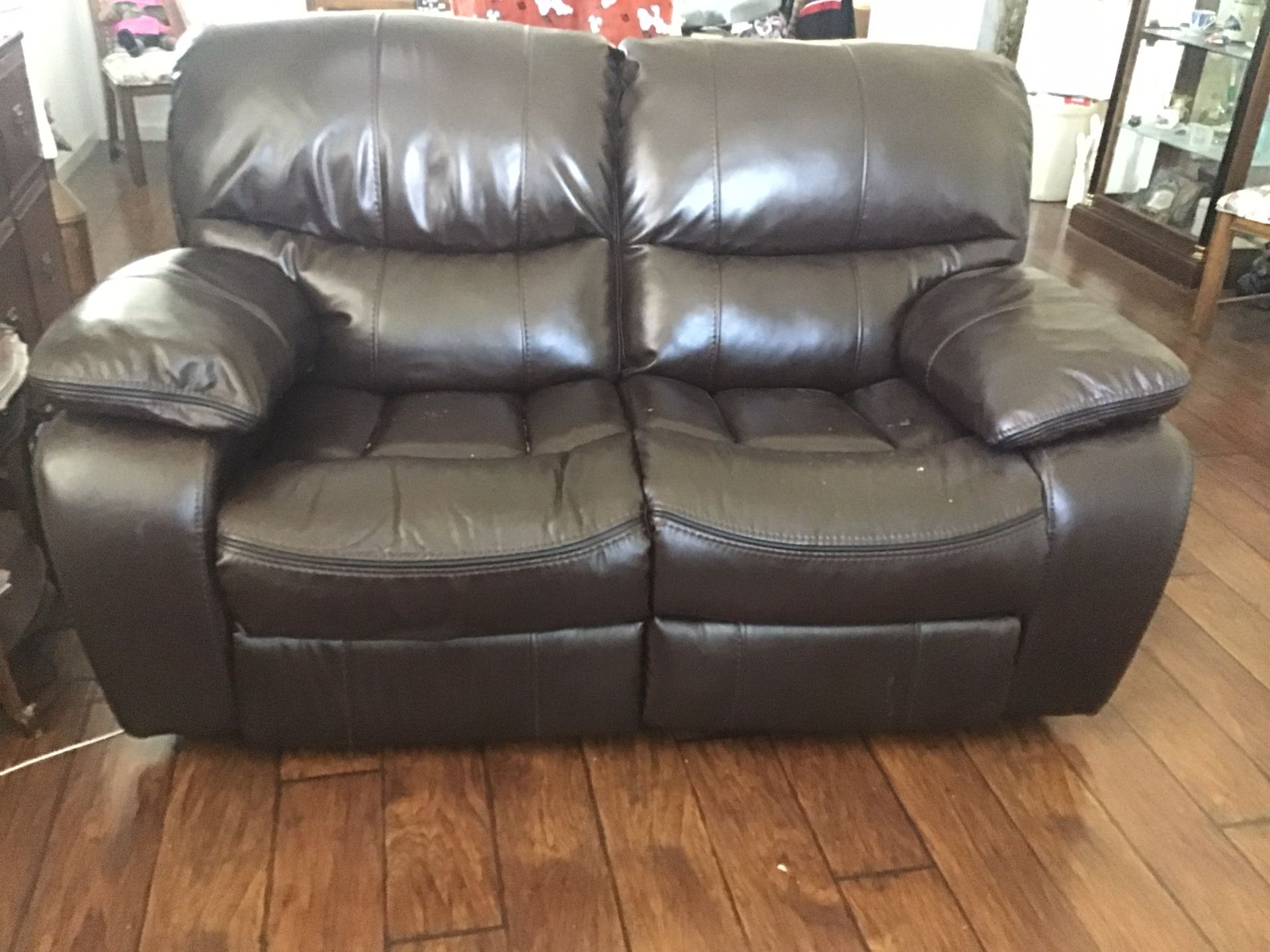 Brown Power Leather Recliner