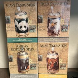Vintage Budweiser Beer Steins