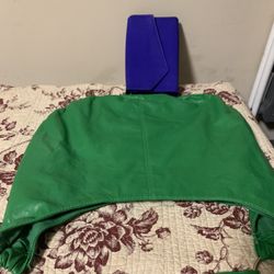 Green Bag/ Purple Clutch 