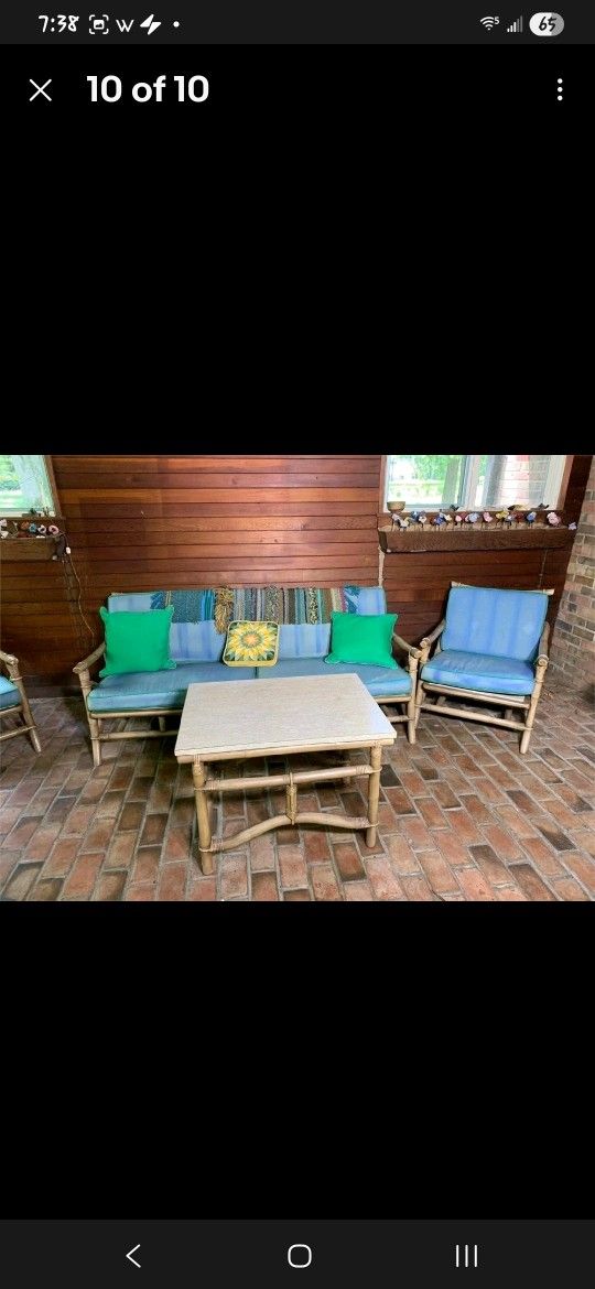 6 pc 1960's Finks Reed by John Wisner custom made with Bamboo and Rattan
