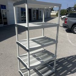 Keter 5 Tier Plastic Garage Shop Household Storage Rack Shelf Shelving! Excellent condition! 36x24x73in