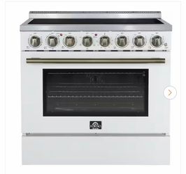 Paolo 36 in. Freestanding Electric Rang e in White,