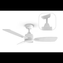 QRMOK S3 Series 42" LED Ceiling Fan w/ Remote, Reversible Quiet DC Motor, White