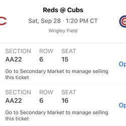 Two Tickets To The 1914 Club September 28 1:20pm