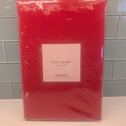 NEW Kate Spade Red Christmas Tablecloth