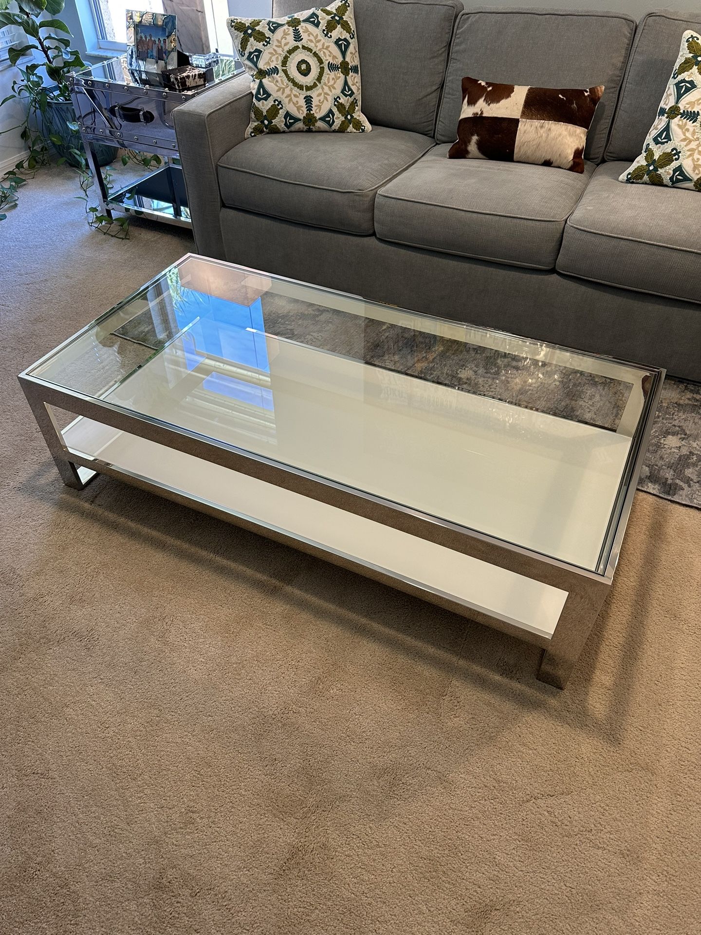 City Furniture Glass And Chrome Miami Coffee Table 