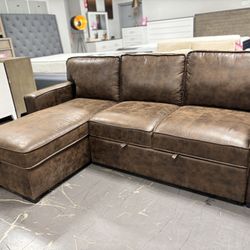 Beautiful Brown Pull Out Sofa Couch Sleeper Sectional On Crazy Sale Price For Just 599
