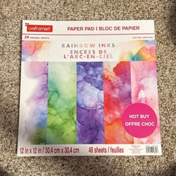 Craft Smart Rainbow Inks 12x12 Scrapbook paper