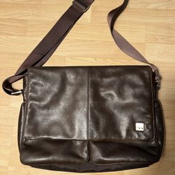 Knomo London Brown Leather Messenger 15” Laptop Bag