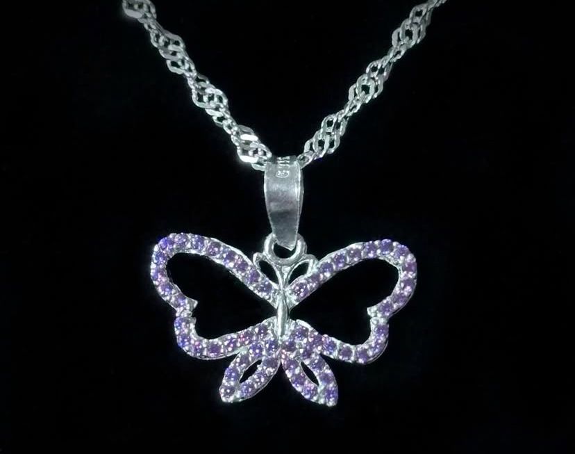 Silver Chain and Butterfly Pendant/Necklace