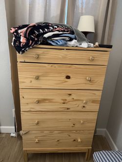Solid wood dresser and wire rack