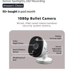 Swann Home/Business Wired DVR, 1080p Full HD Security Camera System, 8 Channels, 4 Cameras Indoor/Outdoor, 1TB HDD Storage, Color Night Vision, Sensor