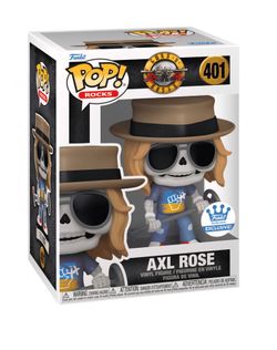 Axl Rose Funko Pop! 401 With Pop Protector NIB Skeleton Guns N Roses Funko Shop Exclusive