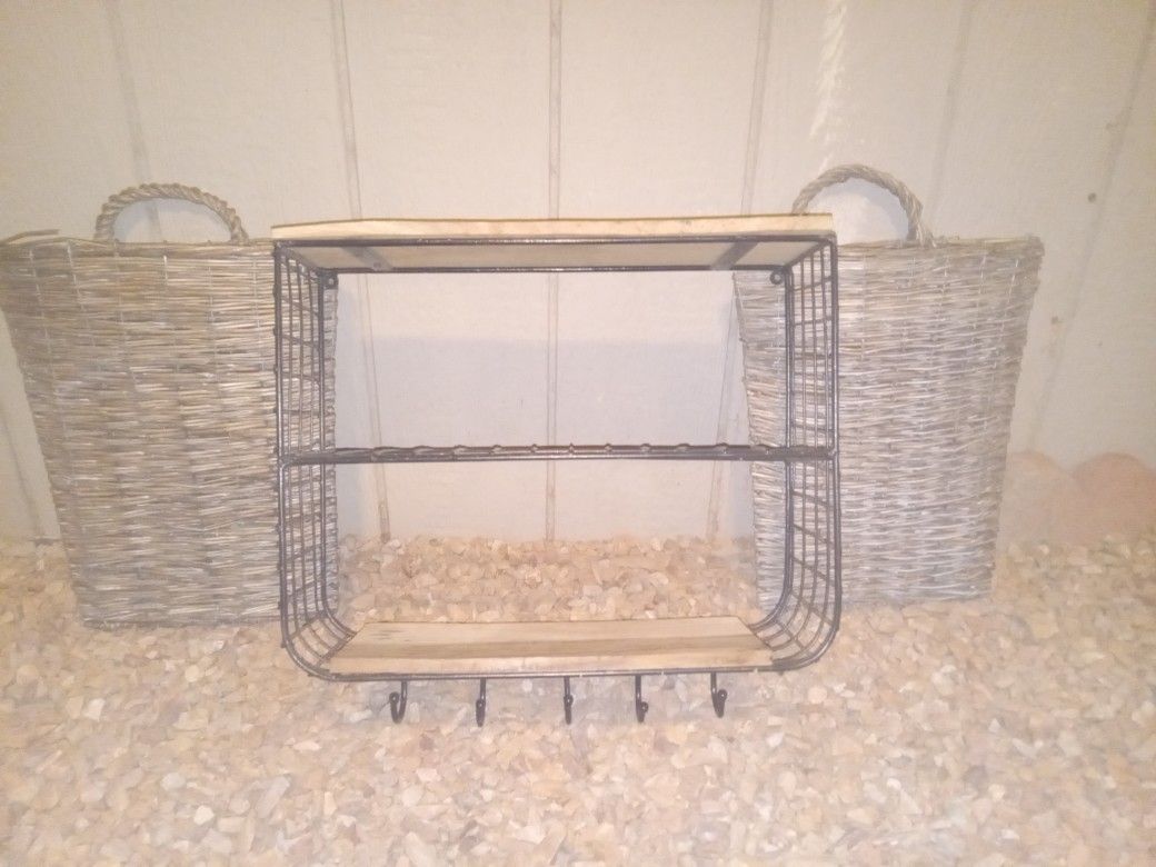 Decorative shelf and baskets