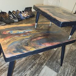 Unique Epoxy Furniture- End Table Or Nightstand