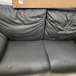 Peleather automatic recliner love seat