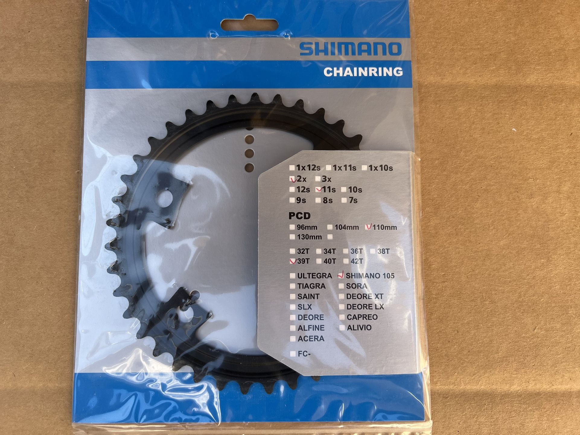 Shimano R7000 105 Chainring 39T New!